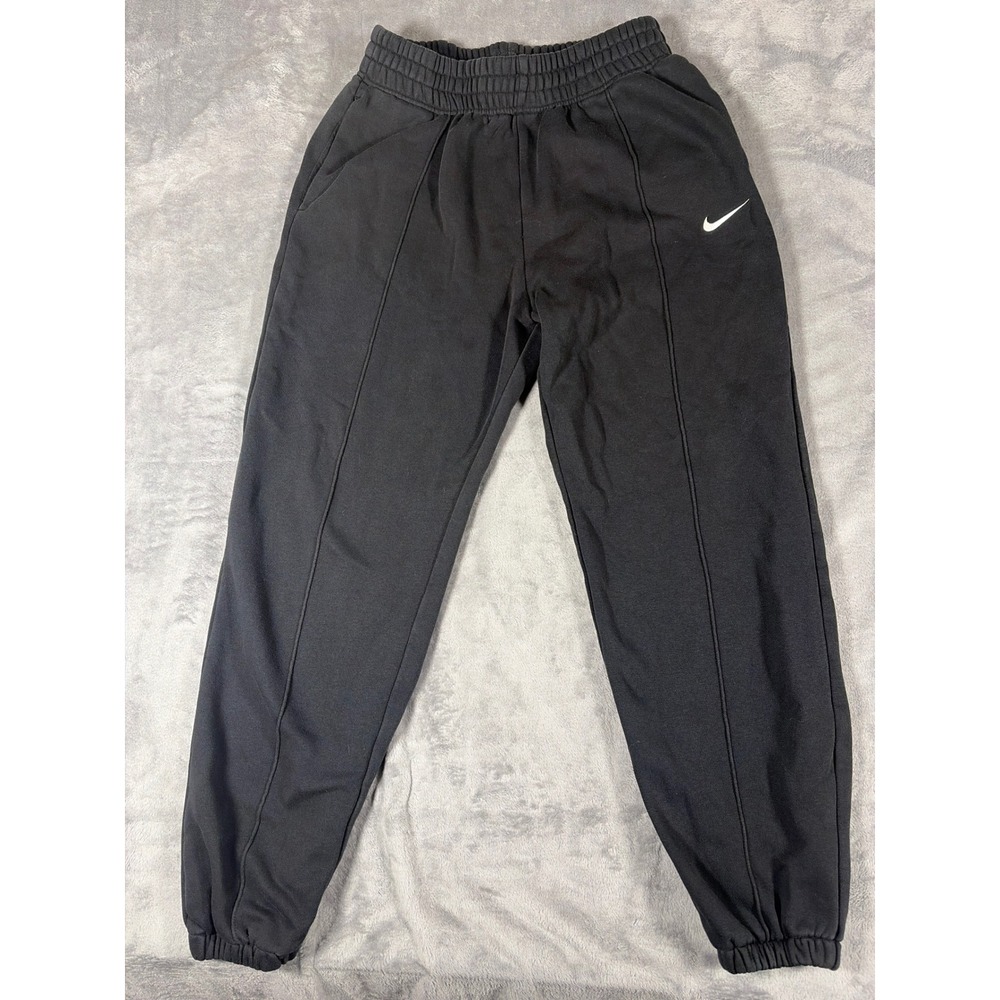 Nike Sportswear Essential Fleece Pants Black Pintuck Joggers BV4089-010 Womens S